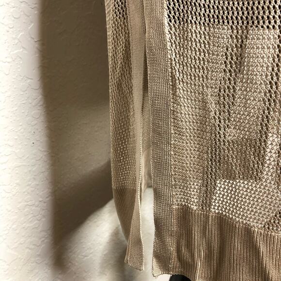 WHBM champagne open front open knit long cardigan size Extra Small XS - Picture 5 of 14